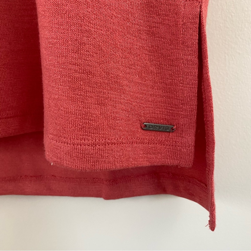 Orvis Dark Orange V-Neck Tunic Top - Picture 3 of 10